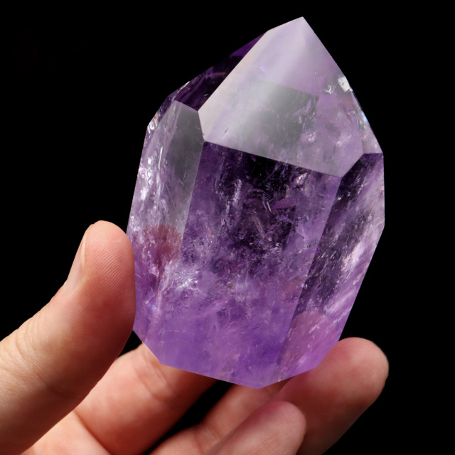アメジスト 六角柱 ポイント 1点もの ボリビア産 AAA 虹入り レインボー 紫水晶 原石 置き物 浄化 2月 誕生石 卓上サイズ Amethyst