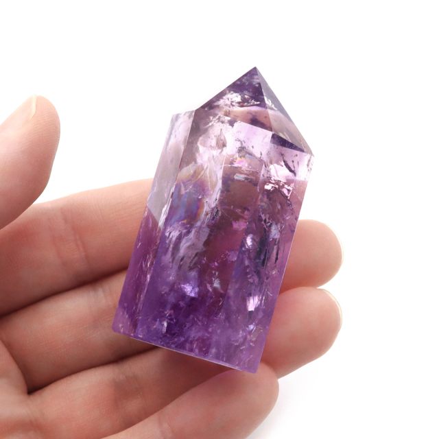 アメトリン 六角柱 ポイント 1点もの ボリビア産 AAA 虹入り レインボー 紫水晶 アメジスト 置き物 浄化 2月 誕生石 卓上サイズ