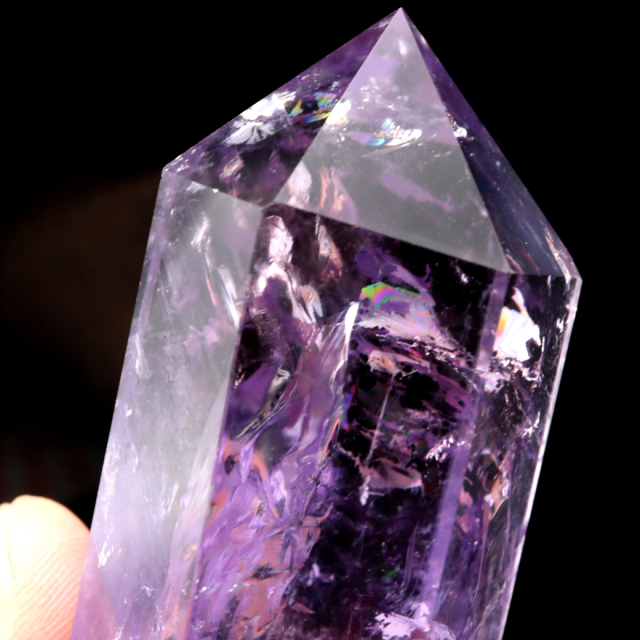 アメトリン 六角柱 ポイント 1点もの ボリビア産 AAA 虹入り レインボー 紫水晶 アメジスト 置き物 浄化 2月 誕生石 卓上サイズ