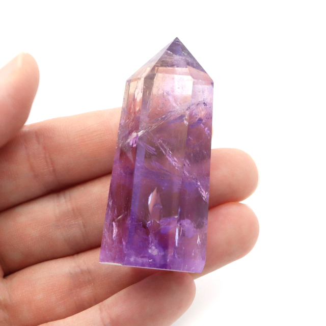 アメトリン 六角柱 ポイント 1点もの ボリビア産 AAA 虹入り レインボー 紫水晶 アメジスト 置き物 浄化 2月 誕生石 卓上サイズ