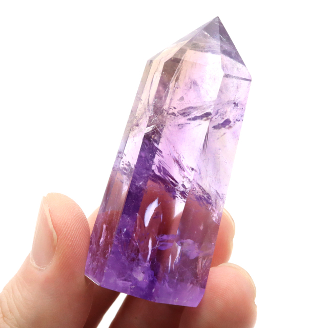 アメトリン 六角柱 ポイント 1点もの ボリビア産 AAA 虹入り レインボー 紫水晶 アメジスト 置き物 浄化 2月 誕生石 卓上サイズ