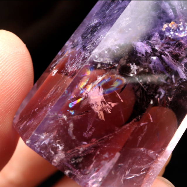 アメトリン 六角柱 ポイント 1点もの ボリビア産 AAA 虹入り レインボー 紫水晶 アメジスト 置き物 浄化 2月 誕生石 卓上サイズ