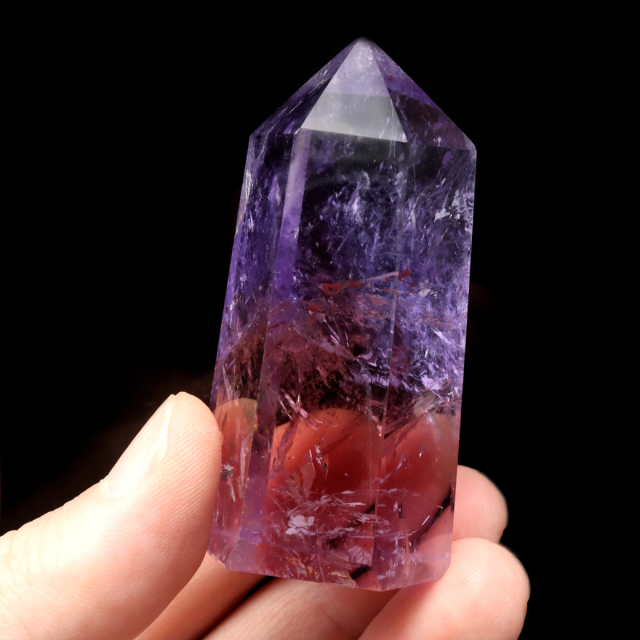 アメトリン 六角柱 ポイント 1点もの ボリビア産 AAA 虹入り レインボー 紫水晶 アメジスト 置き物 浄化 2月 誕生石 卓上サイズ