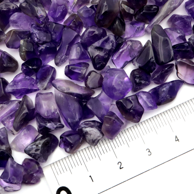 アメジスト さざれ 角タイプ サイズ小 AAA 濃紫 100g 紫水晶 ブラジル