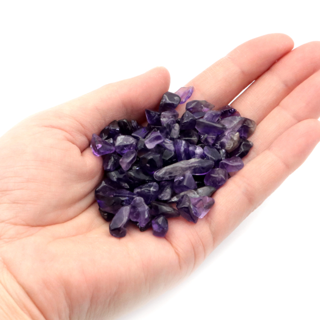 アメジスト さざれ 角タイプ サイズ小 AAA 濃紫 100g 紫水晶 ブラジル