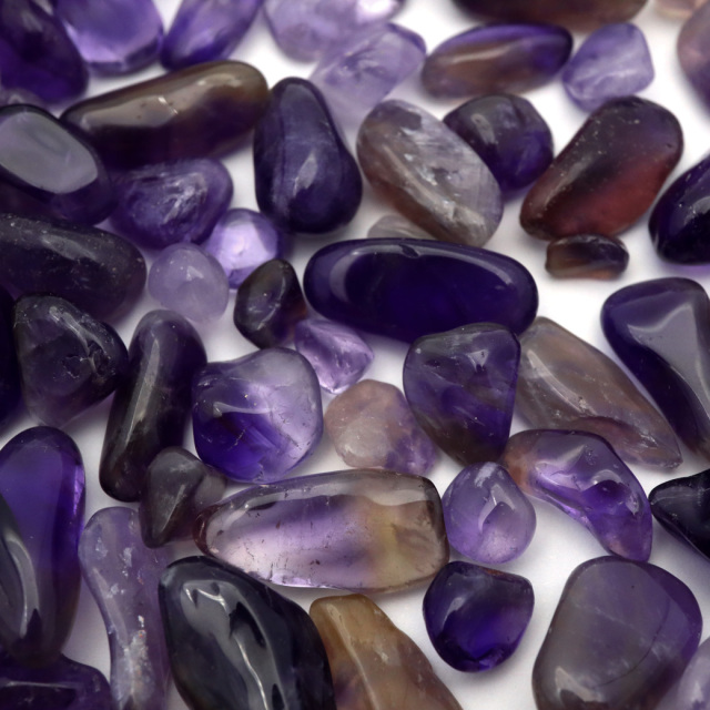 アメジスト さざれ 丸タイプ サイズ小 AAA 濃紫 100g 紫水晶 ブラジル