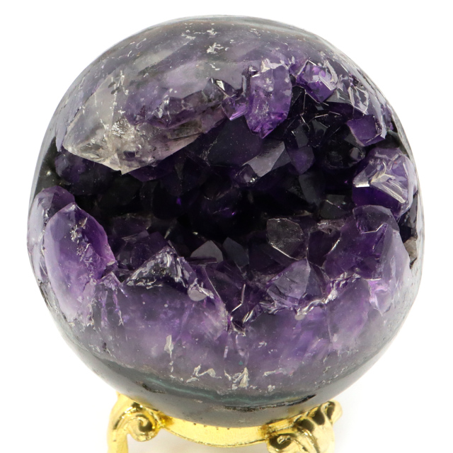 アメジスト 笑口 丸玉 台座付き ジオード 1点もの 天然石 紫水晶 笑い口 2月 誕生石 原石 置物 縁起物 開運 パワーストーン