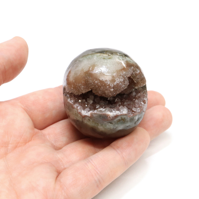 アメジスト 笑い口 丸玉 ウルグアイ産 1点物 天然色 ナチュラルカラー ホワイト ピンク ヒーリング スフィア パワーストーン 台座付き