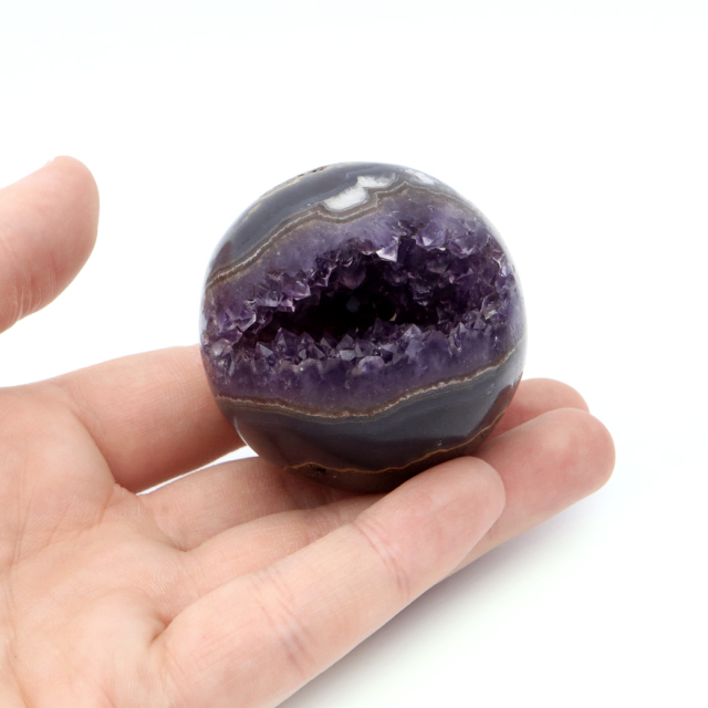アメジスト 笑口 丸玉 台座付き ジオード 1点もの 天然石 紫水晶 パワーストーン ウルグアイ産