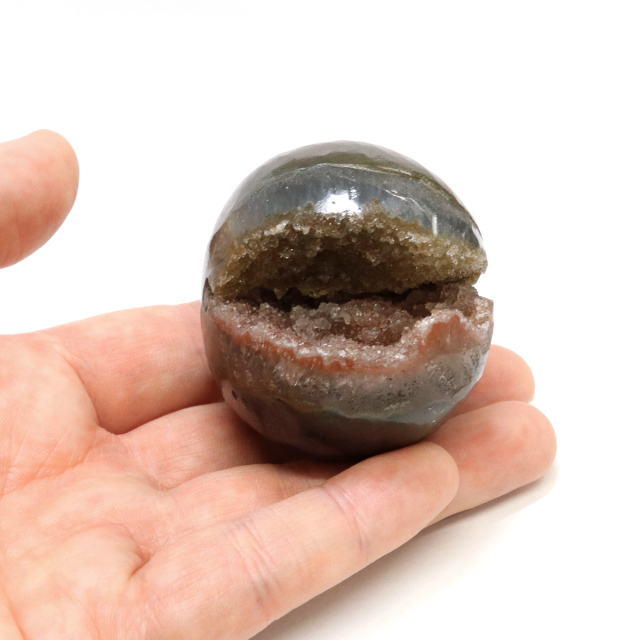 アメジスト 笑い口 丸玉 ウルグアイ産 1点物 天然色 ナチュラルカラー ホワイト ピンク ヒーリング スフィア パワーストーン 台座付き