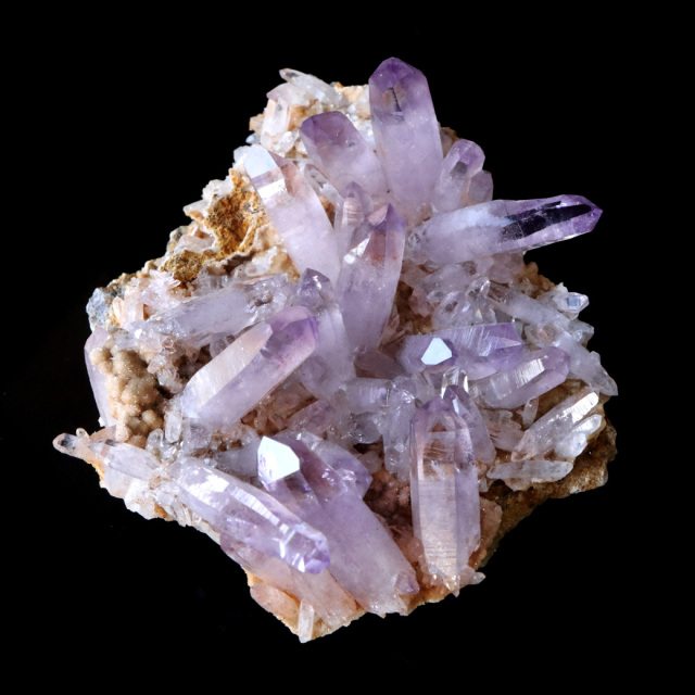 ベラクルスアメジスト 鉱石 鉱物 ミネラル 標本 原石 母岩付き ④ ベラクルス アメジスト ポイント クラスター 56g メキシコ産 母岩付き