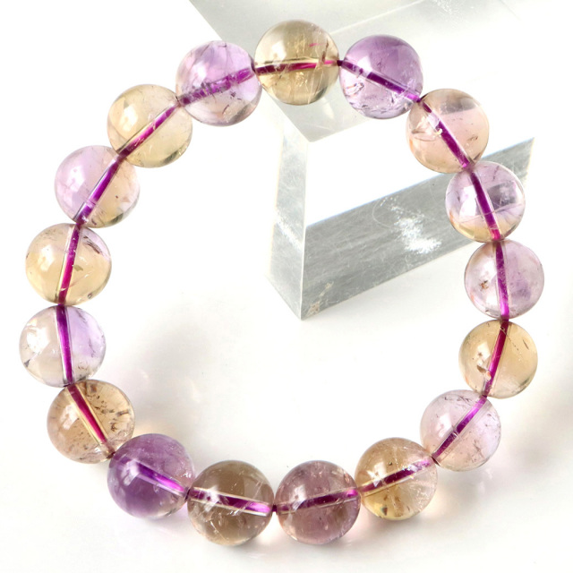 天然石　ボリビア産　バイカラー　アメトリン　ブレスレット　１１.５mm 天然石 ボリビア産 バイカラー アメトリン ブレスレット 11.5mm