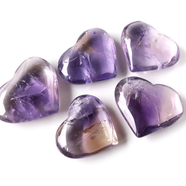アメトリン ハート 置き物 1個 ヒーリング 紫黄水晶 ボリビア産 スピリチュアル かわいい 天然石 2月 誕生石 天然石 amethyst