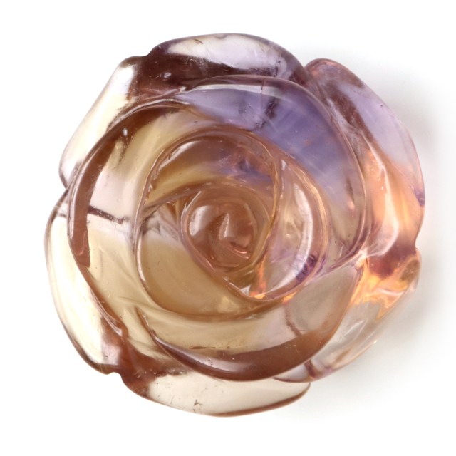 アメトリン 薔薇 彫り 置き物 ボリビア産 オブジェ 黄色の発色強め 天然石 パワーストーン