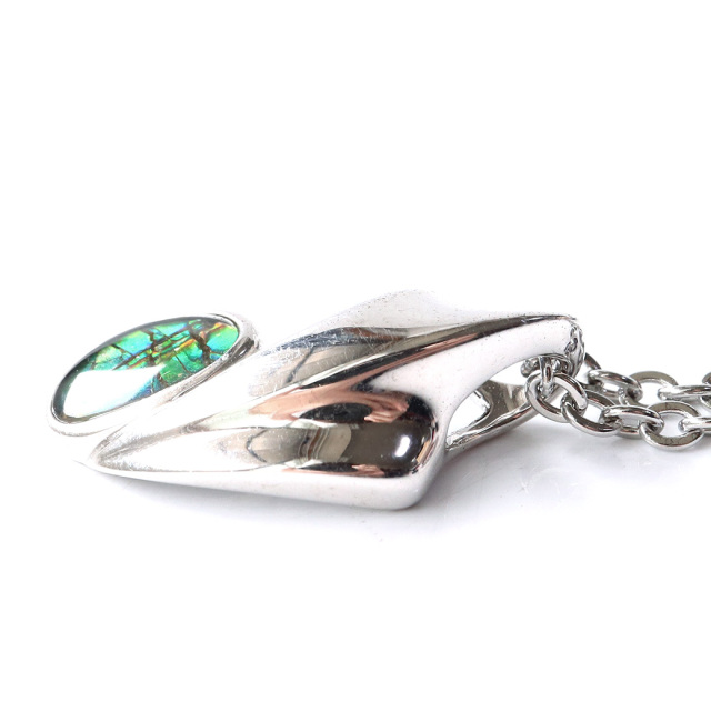 アンモライト ネックレス 天然石 ペンダント Silver925 生物起源の宝石 カナダ産