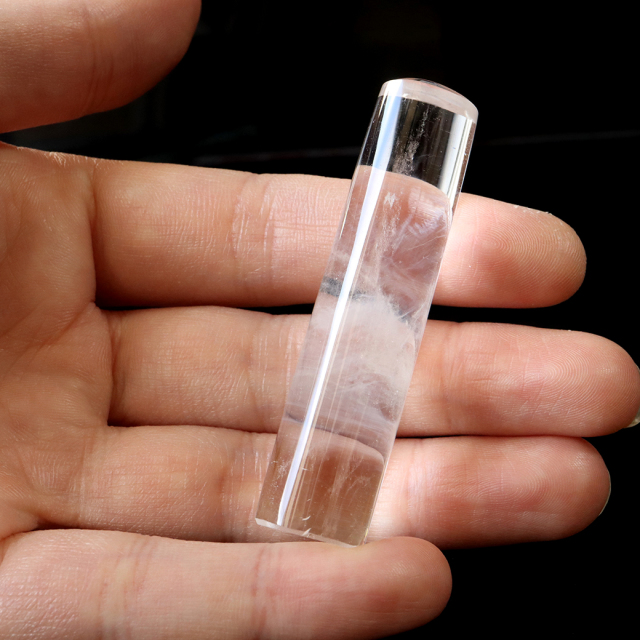 エンジェルラダー クォーツ 印材 約14mm 置き物 天然石 1点物 希少 レア