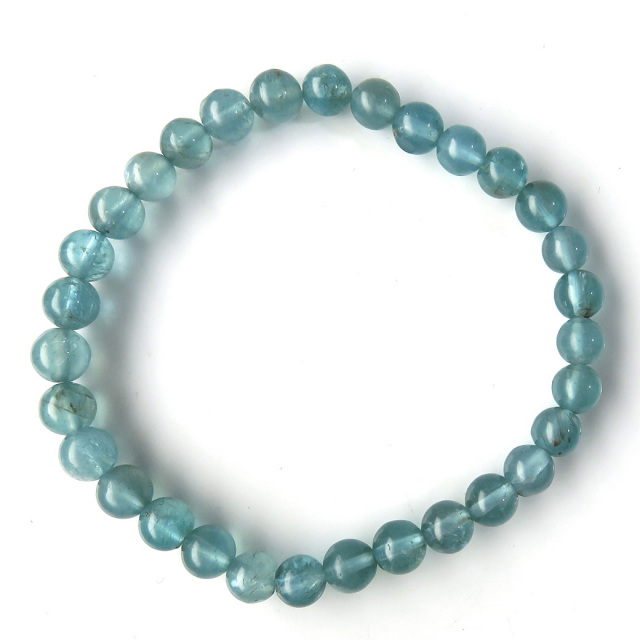 ブルーグリーン アパタイト ブレスレット6mm ブラジル産 天然石 1点物