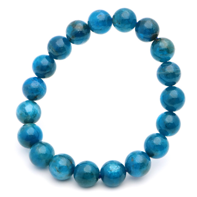 ブルー アパタイト ブレスレット ブラジル産 天然石 1点物 パワーストーン apatite