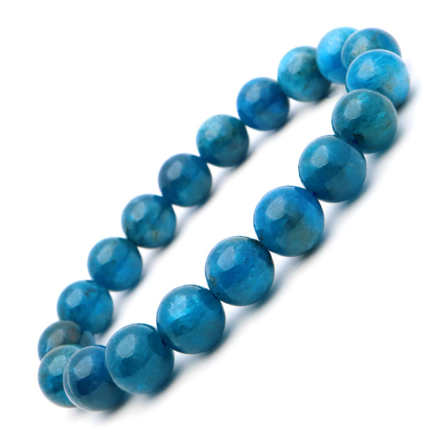 ブルー アパタイト ブレスレット ブラジル産 天然石 1点物 パワーストーン apatite
