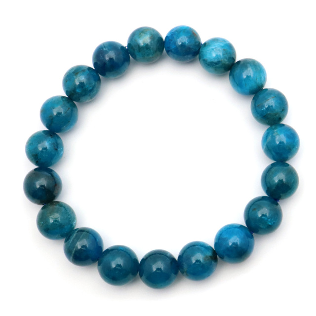 ブルー アパタイト ブレスレット ブラジル産 天然石 1点物 パワーストーン apatite