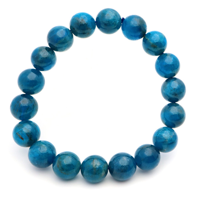 ブルー アパタイト ブレスレット ブラジル産 天然石 1点物 パワーストーン apatite