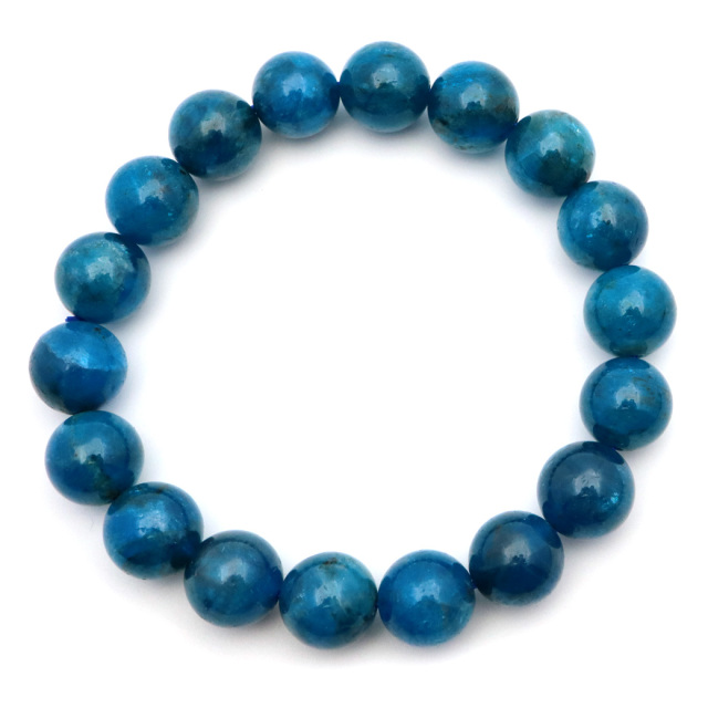 ブルー アパタイト ブレスレット ブラジル産 天然石 1点物 パワーストーン apatite