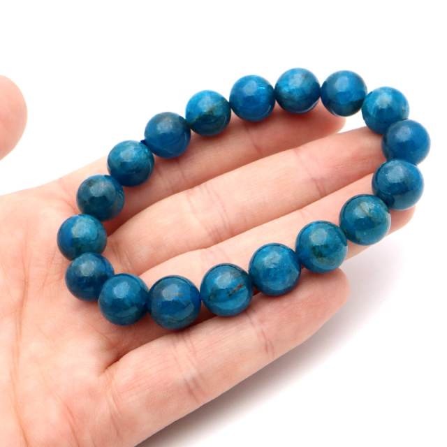 ブルー アパタイト ブレスレット ブラジル産 天然石 1点物 パワーストーン apatite