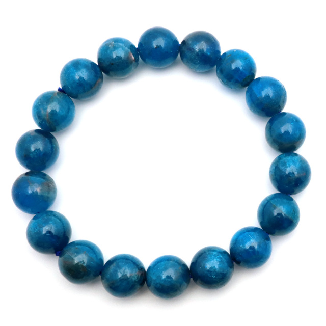 ブルー アパタイト ブレスレット ブラジル産 天然石 1点物 パワーストーン apatite