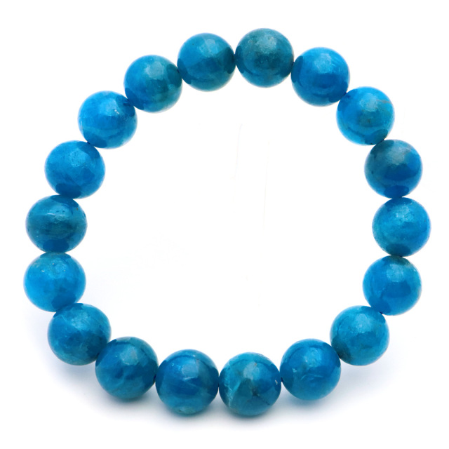 ブルー アパタイト ブレスレット ブラジル産 天然石 1点物 パワーストーン apatite
