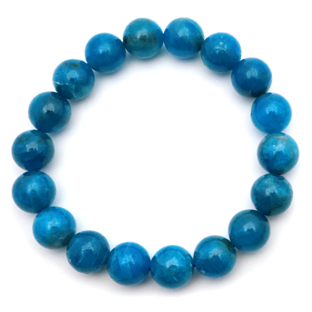 ブルー アパタイト ブレスレット ブラジル産 天然石 1点物 パワーストーン apatite
