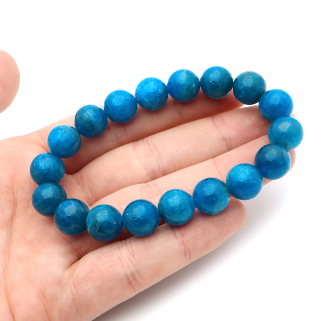 ブルー アパタイト ブレスレット ブラジル産 天然石 1点物 パワーストーン apatite