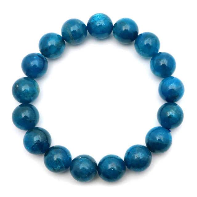 ブルー アパタイト ブレスレット ブラジル産 天然石 1点物 パワーストーン apatite