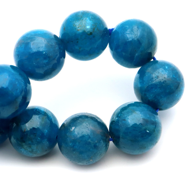 ブルー アパタイト ブレスレット ブラジル産 天然石 1点物 パワーストーン apatite
