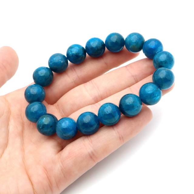 ブルー アパタイト ブレスレット ブラジル産 天然石 1点物 パワーストーン apatite
