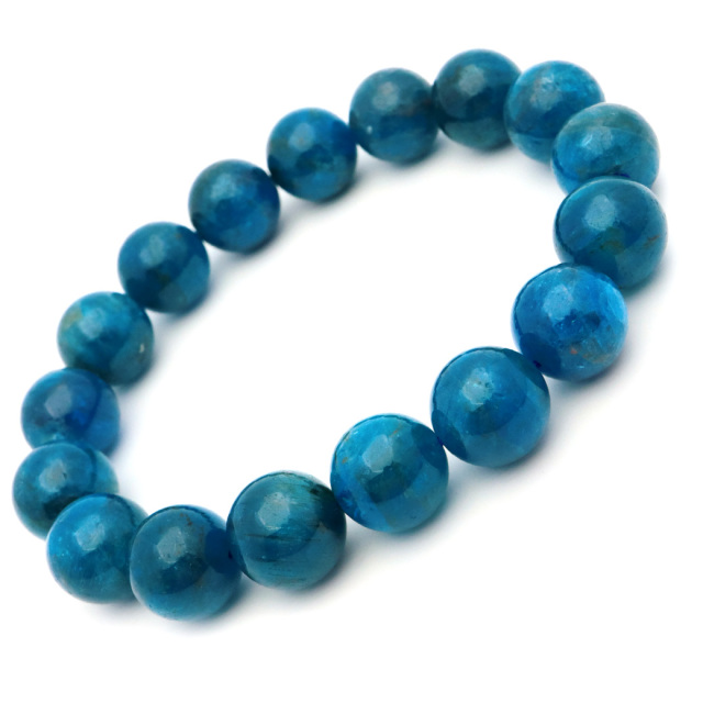 ブルー アパタイト ブレスレット ブラジル産 天然石 1点物 パワーストーン apatite