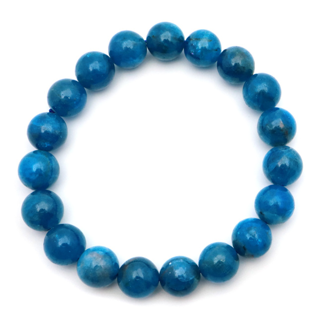 ブルー アパタイト ブレスレット ブラジル産 天然石 1点物 パワーストーン apatite