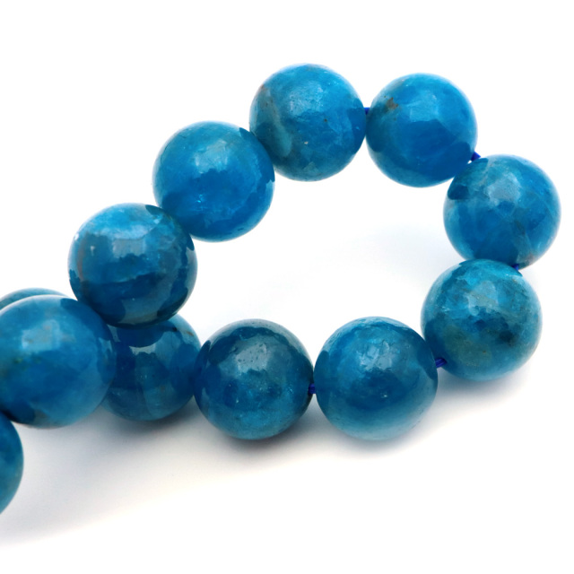 ブルー アパタイト ブレスレット ブラジル産 天然石 1点物 パワーストーン apatite