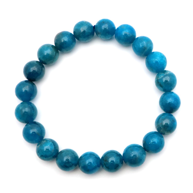 ブルー アパタイト ブレスレット ブラジル産 天然石 1点物 パワーストーン apatite