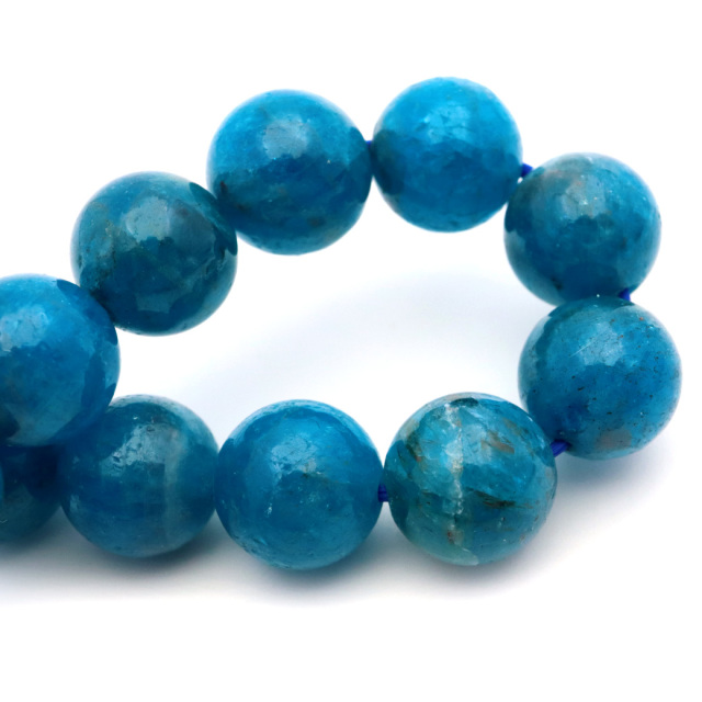 ブルー アパタイト ブレスレット ブラジル産 天然石 1点物 パワーストーン apatite