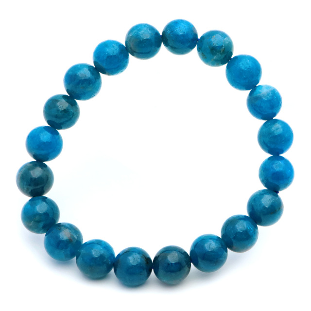 ブルー アパタイト ブレスレット ブラジル産 天然石 1点物 パワーストーン apatite