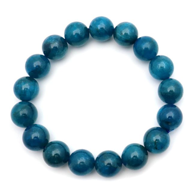 ブルー アパタイト ブレスレット ブラジル産 天然石 1点物 パワーストーン apatite