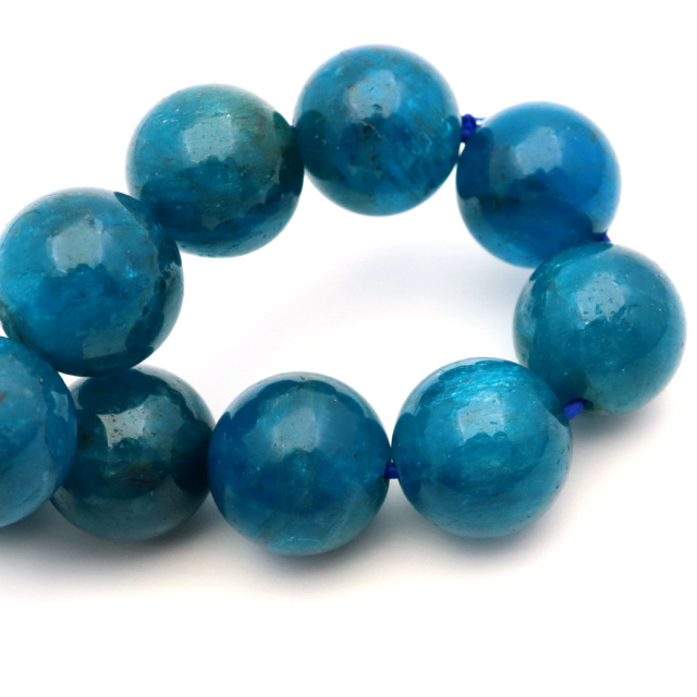 ブルー アパタイト ブレスレット ブラジル産 天然石 1点物 パワーストーン apatite