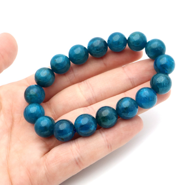 ブルー アパタイト ブレスレット ブラジル産 天然石 1点物 パワーストーン apatite