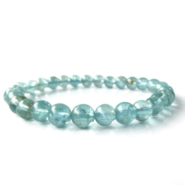 ブルーグリーン アパタイト ブレスレット6mm ブラジル産 天然石 1点物