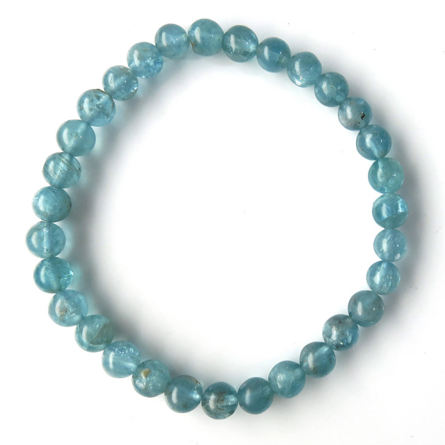 ブルーグリーン アパタイト ブレスレット6mm ブラジル産 天然石 1点物