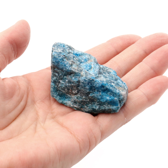 ブルーアパタイト ラフ原石 マダガスカル産 64g コレクション 燐灰石