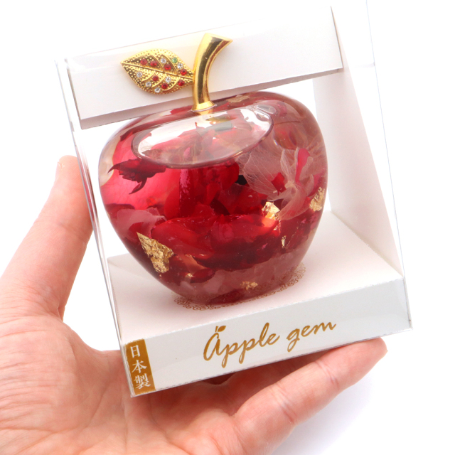 赤井林檎様用 風水アイテム 赤い林檎(りんご)の置物 貯金箱 クリスタル