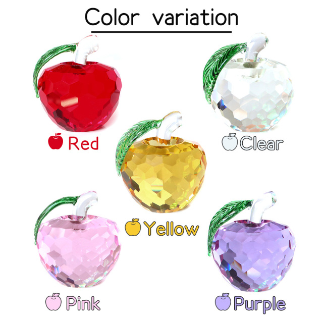 りんご ガラス 置き物 オブジェ リンゴ 林檎 クリスタル 風水