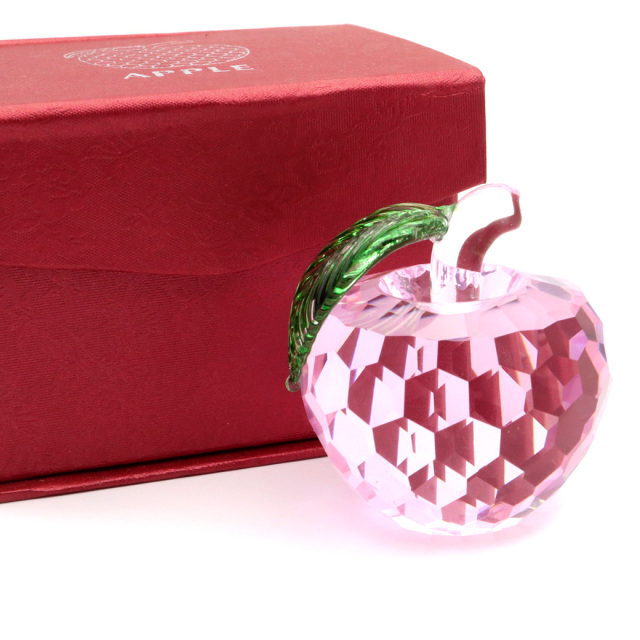 りんご ガラス 置き物 オブジェ リンゴ 林檎 クリスタル 風水
