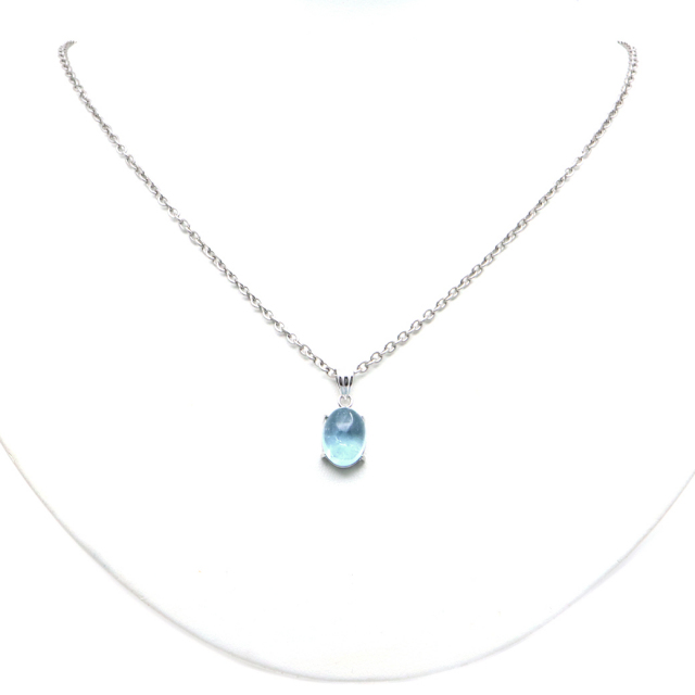 アクアマリン ペンダント 天然石 ネックレス 高品質 Silver925 1点物 3月 誕生石 藍柱石 ベリル